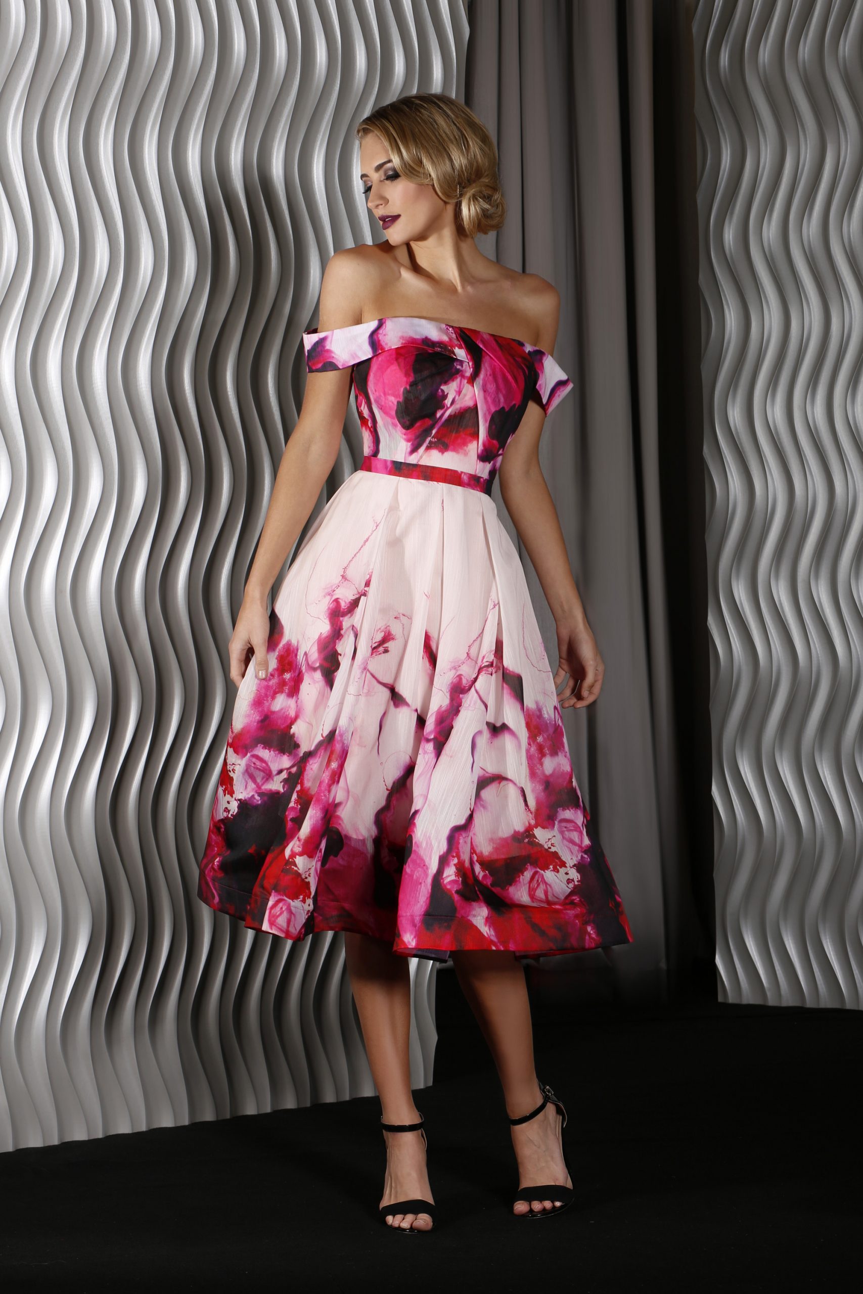 J9111 Jadore off shoulder Cocktail gown, Sale